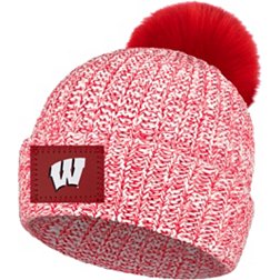 Love Your Melon Wisconsin Badgers Red Speckled Pom Knit Beanie