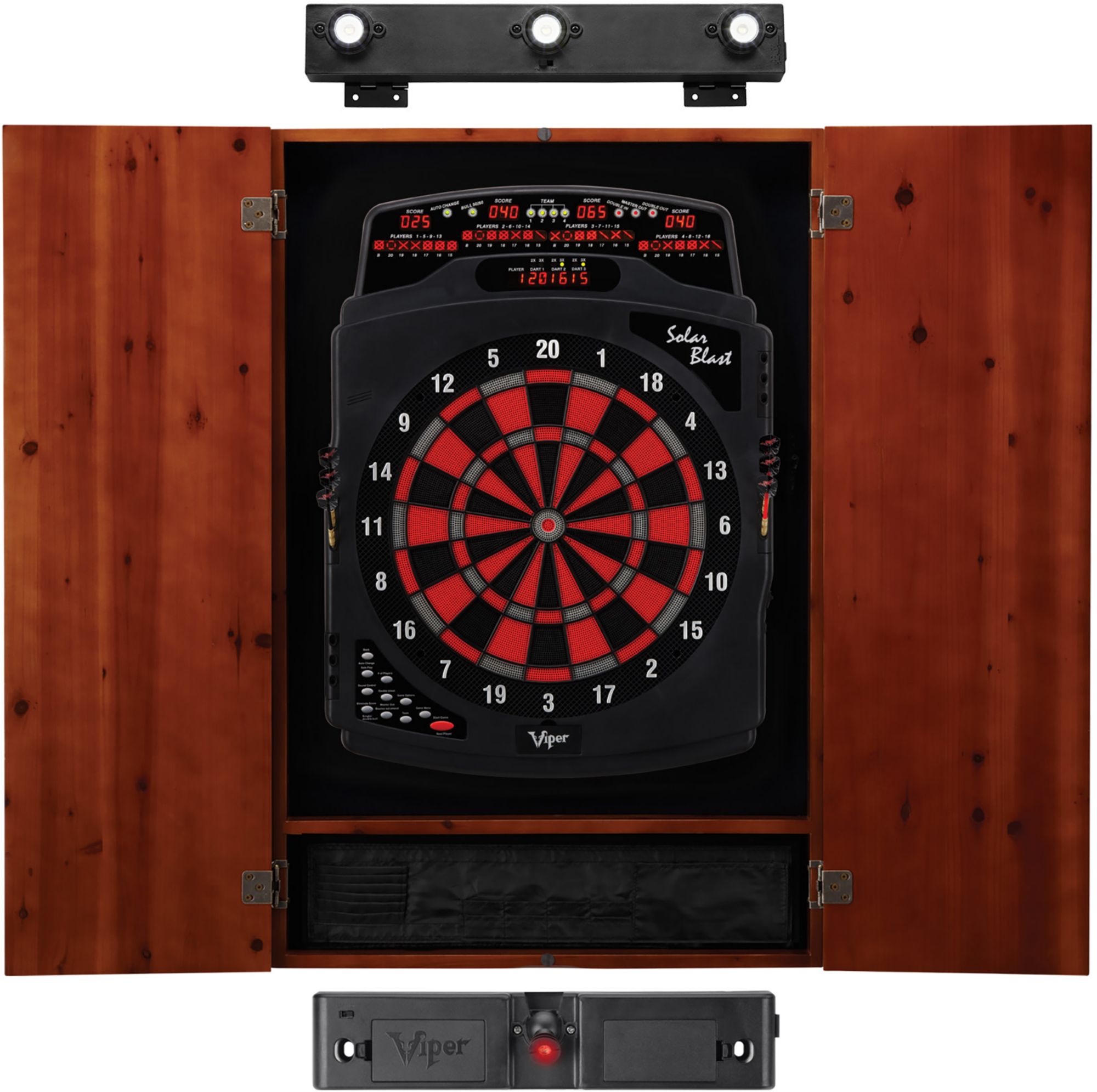 Viper Solar Blast Electronic Dartboard with Cabinet and Accessories