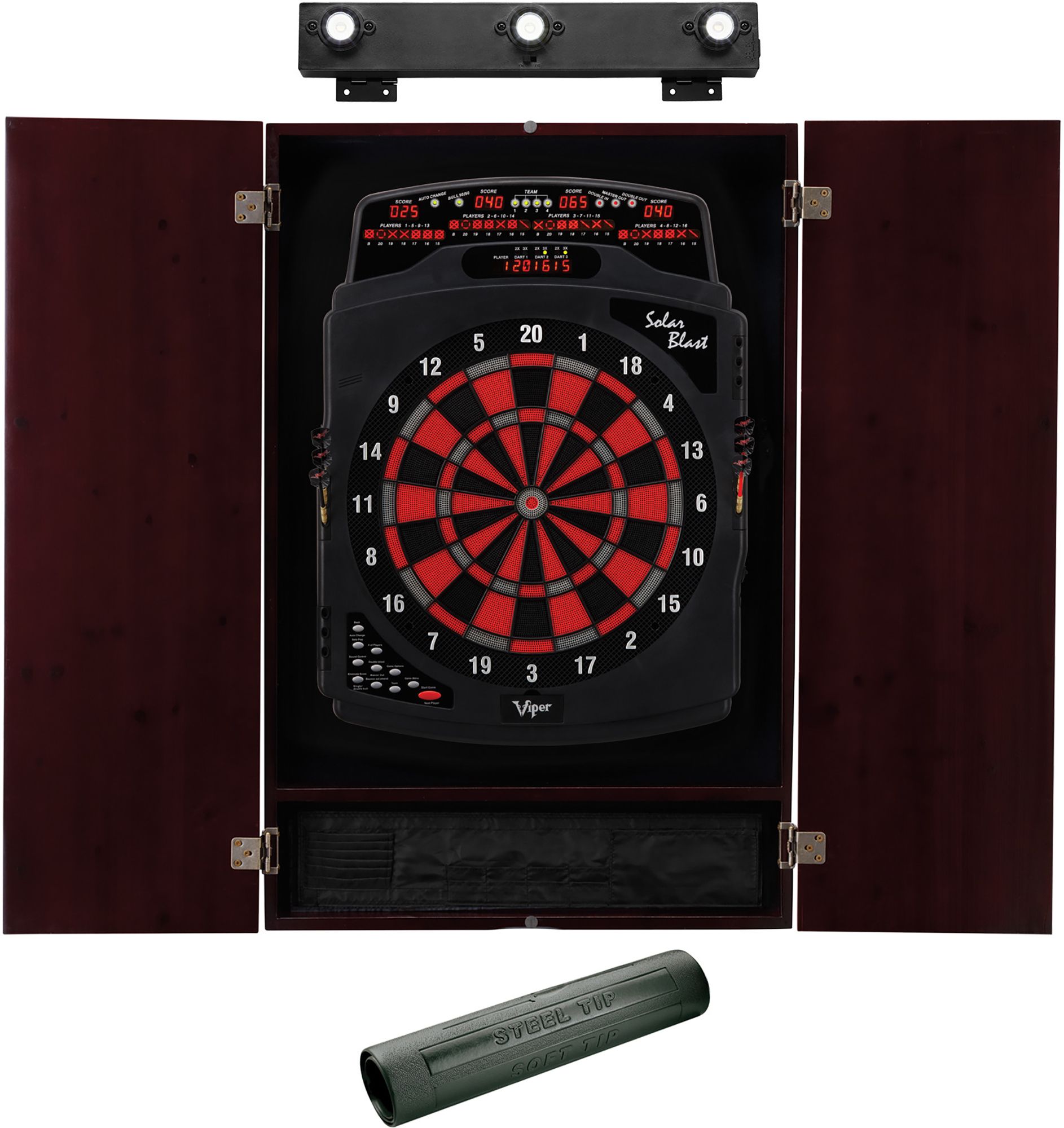 Viper Solar Blast Electronic Dartboard with Cabinet and Accessories