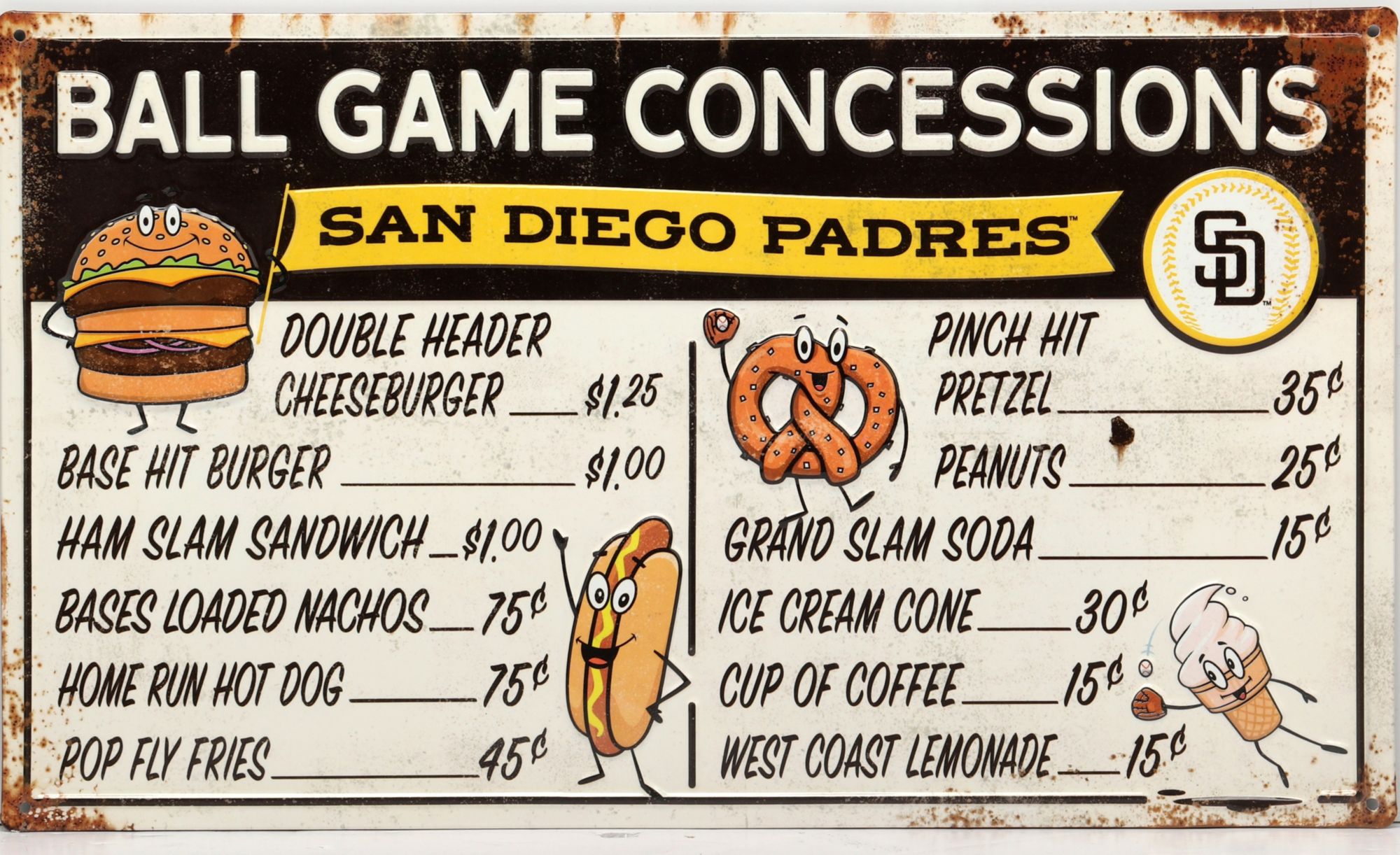 Open Road San Diego Padres Concessions Sign