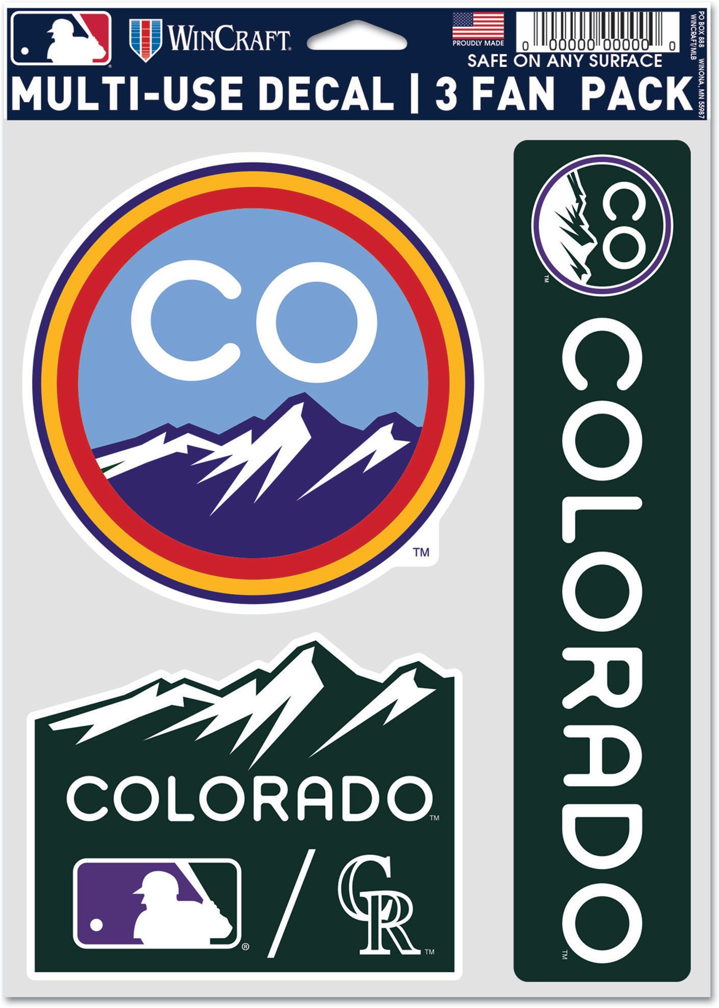 WinCraft Colorado Rockies 2022 City Connect 3-Pack Decal