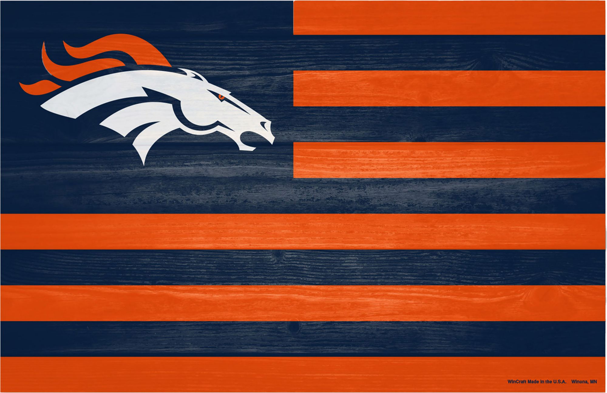 WinCraft Denver Broncos 11'' x 17'' Americana Flag Sign