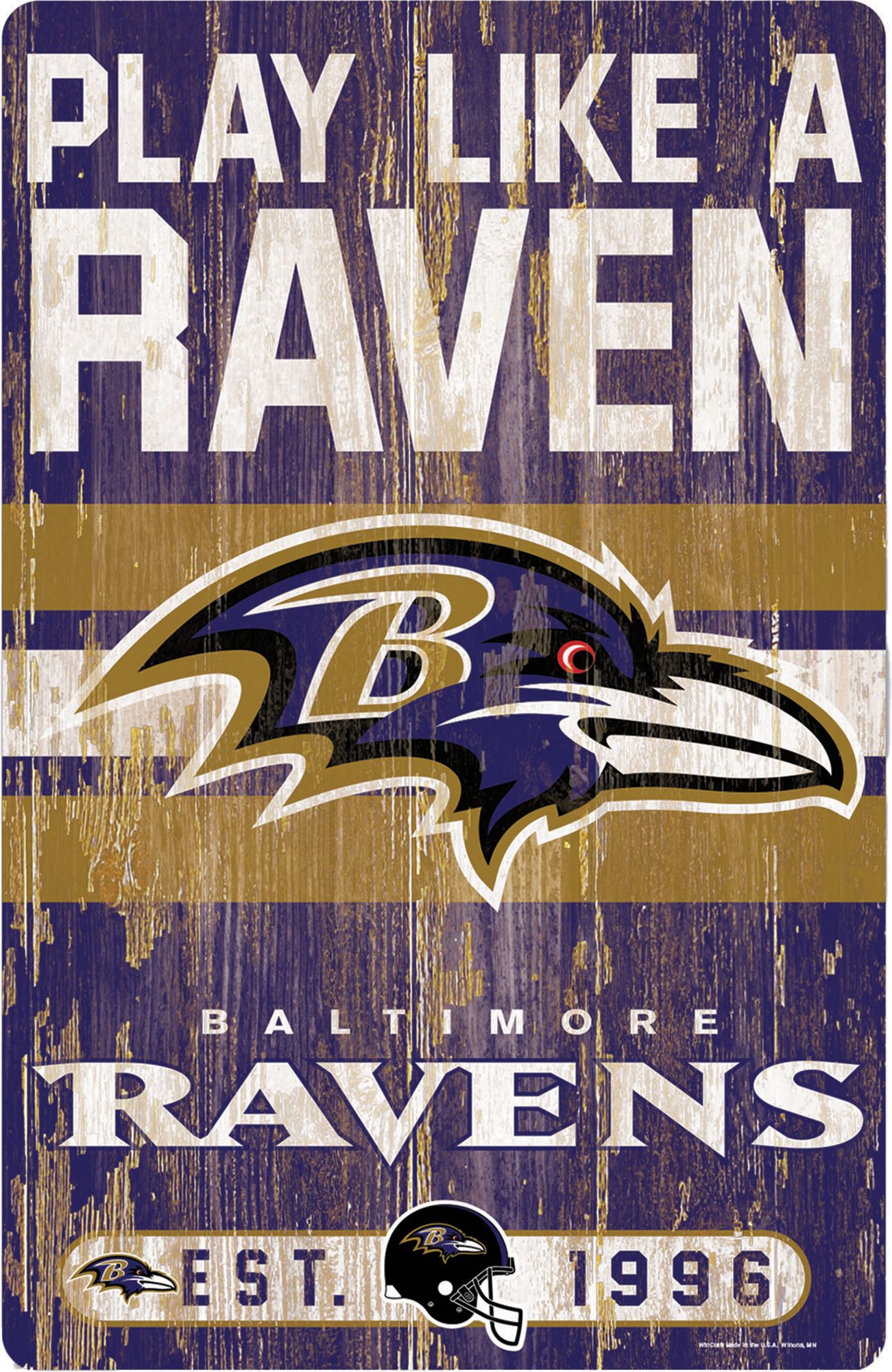 WinCraft Baltimore Ravens 11'' x 17'' Slogan Sign