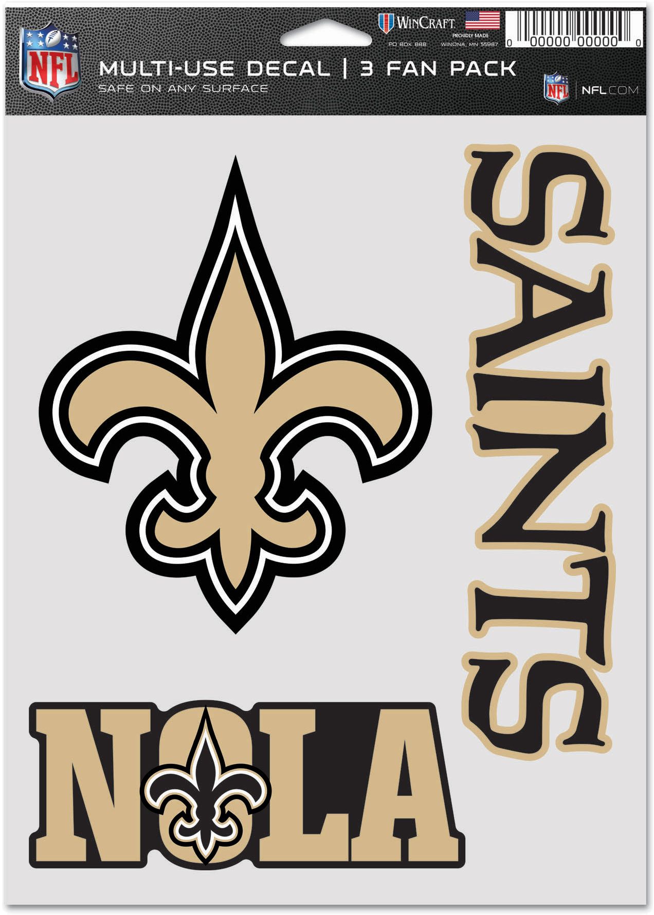 WinCraft New Orleans Saints 3-Pack Fan Decal