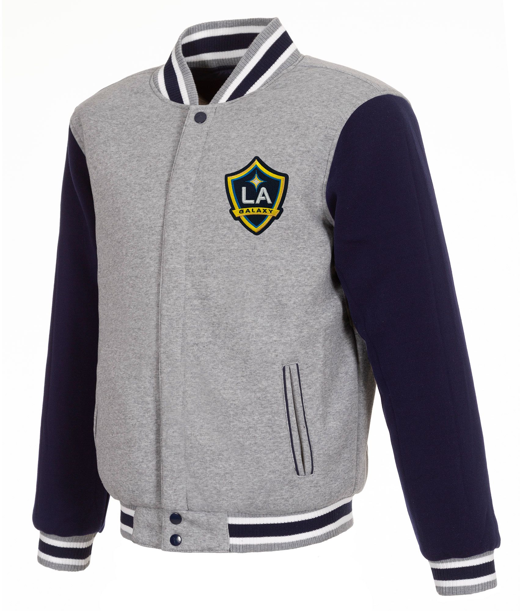 JH Design Los Angeles Galaxy Navy Reversible Fleece Jacket