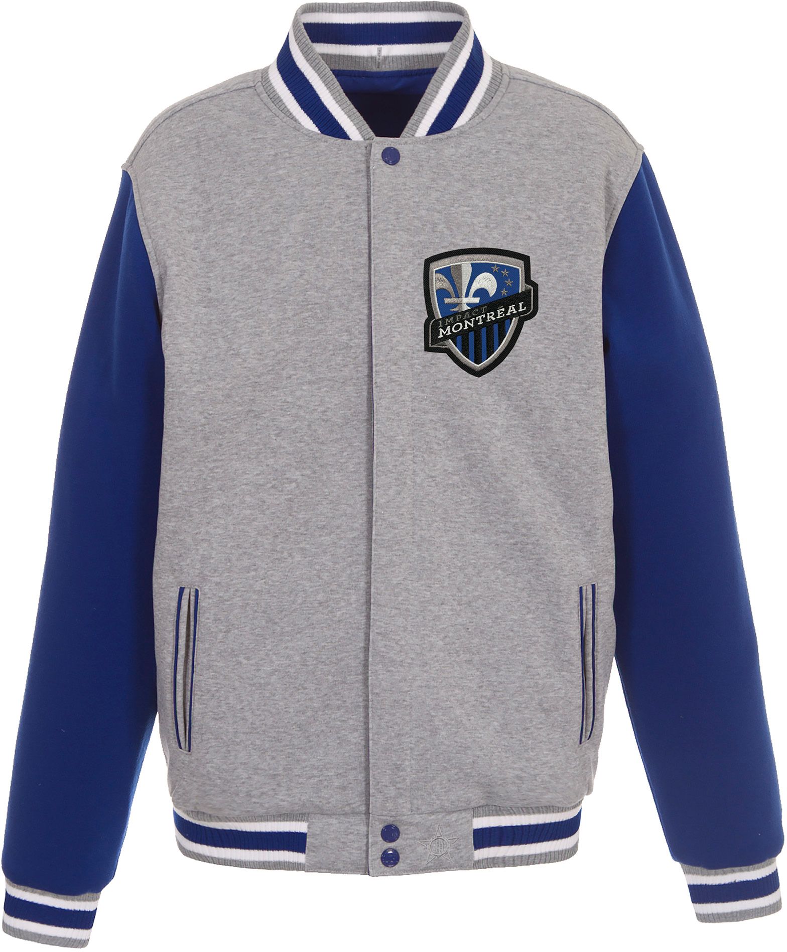 JH Design Montreal Impact Blue Reversible Fleece Jacket