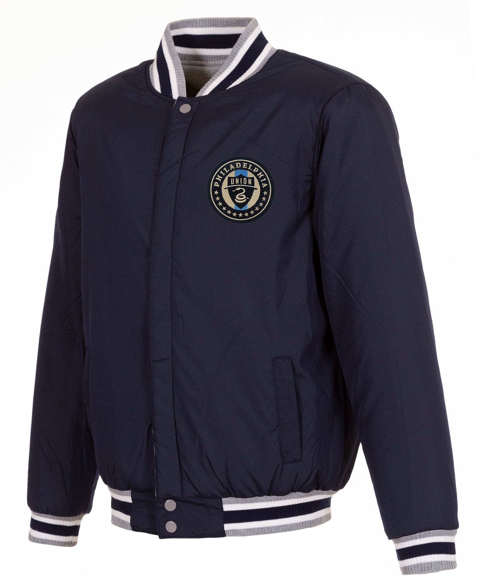 JH Design Philadelphia Union Navy Reversible Fleece Jacket