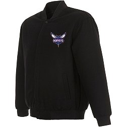 JH Design Men's Charlotte Hornets Black Reversible Wool Jacket