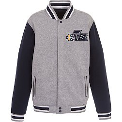 JH Design Men's Utah Jazz Grey Reversible Fleece Jacket