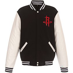 JH Design Men's Houston Rockets Black Varsity Jacket