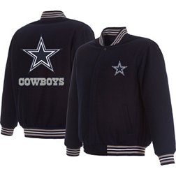 JH Design Dallas Cowboys Navy Reversible Wool Jacket
