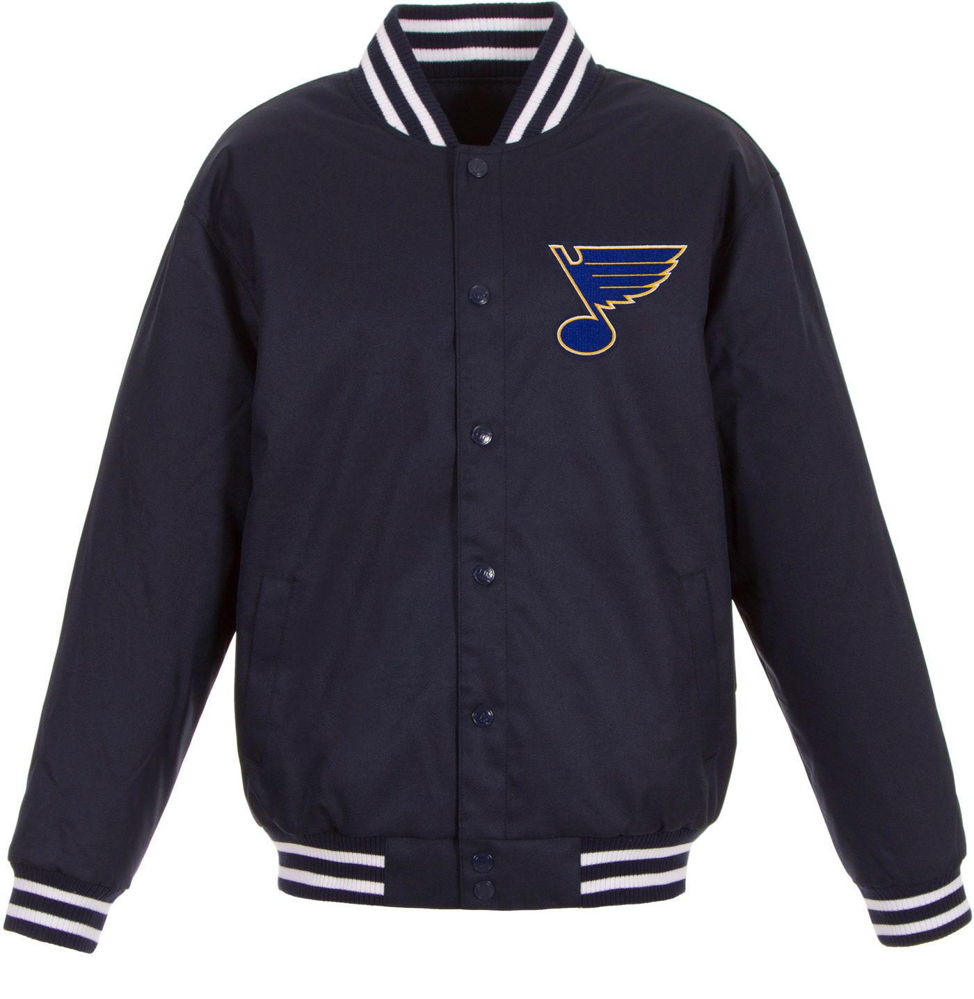 JH Design St. Louis Blues Navy Polyester Twill Jacket