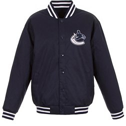 JH Design Vancouver Canucks Varsity Navy Reversible Wool Jacket