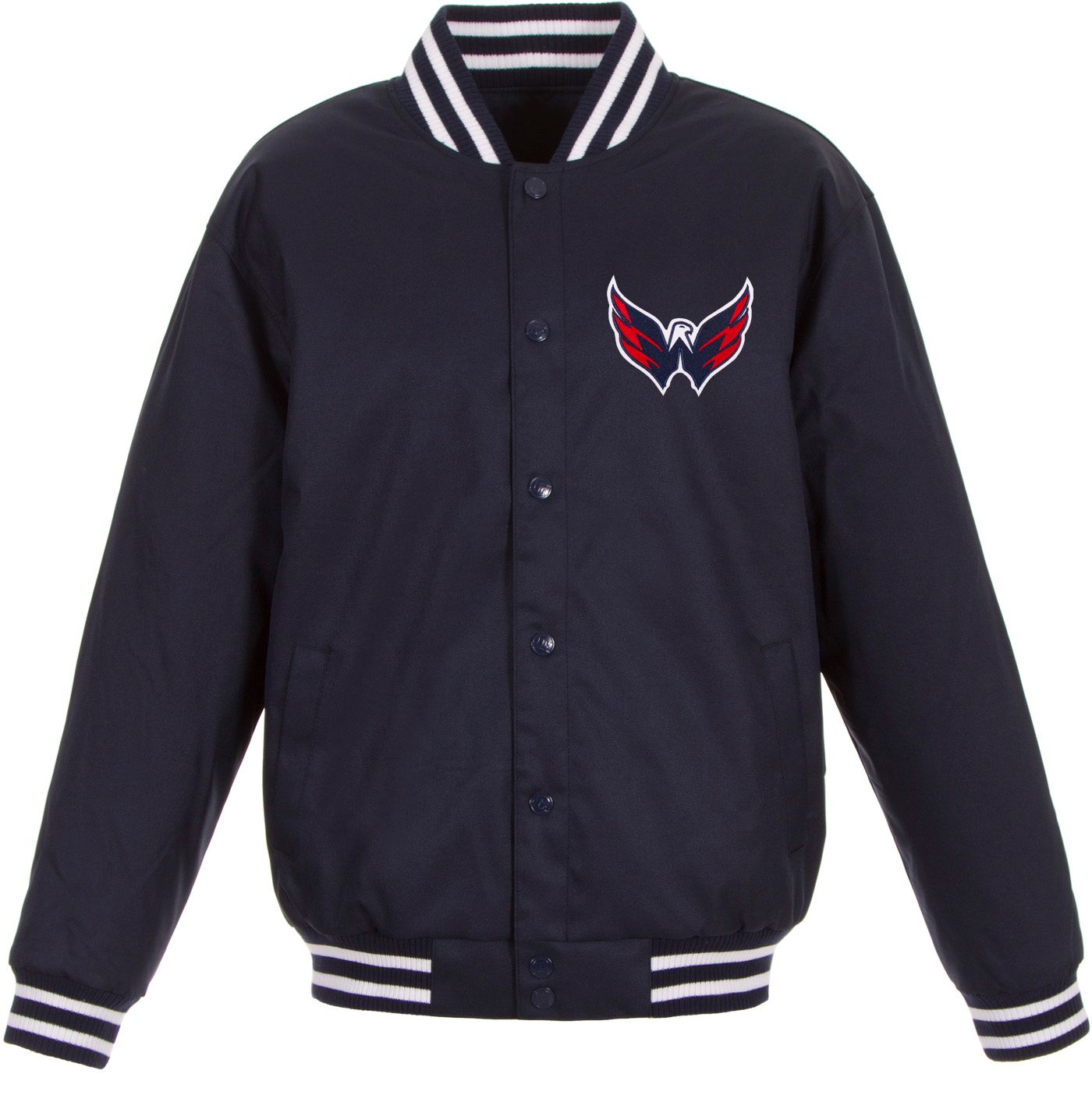 JH Design Washington Capitals Navy Polyester Twill Jacket