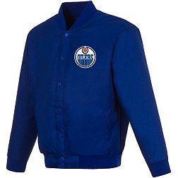 JH Design Edmonton Oilers Blue Polyester Twill Jacket