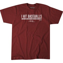 BreakingT Men's Red 'I Hit Baseballs' Graphic T-Shirt