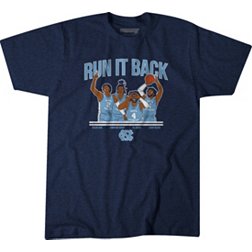 BreakingT North Carolina Tar Heels Navy Run it Back Basketball T-Shirt