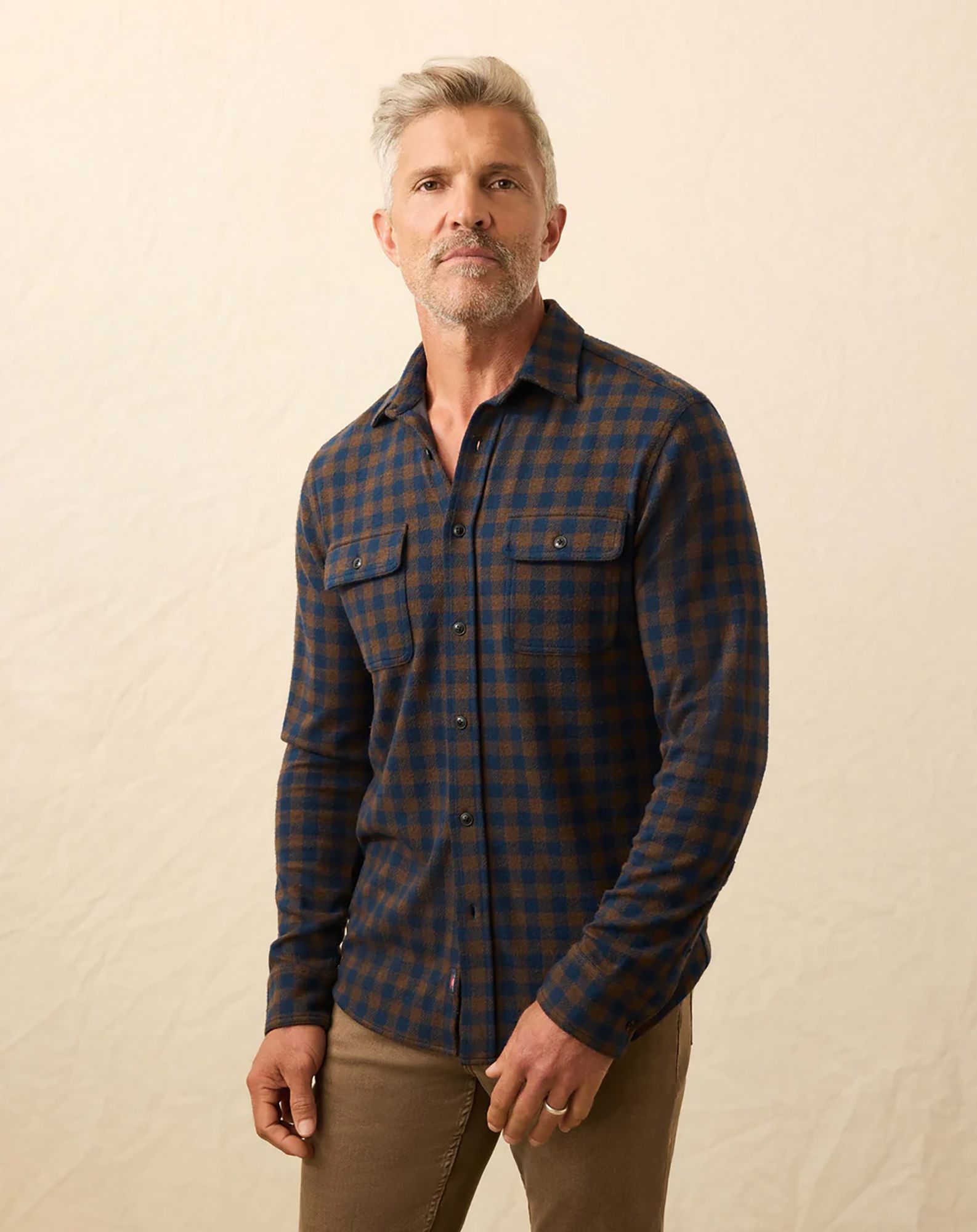 Navy Woodland Check