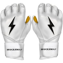 Bruce Bolt Youth Long Cuff Gold Palm Batting Gloves