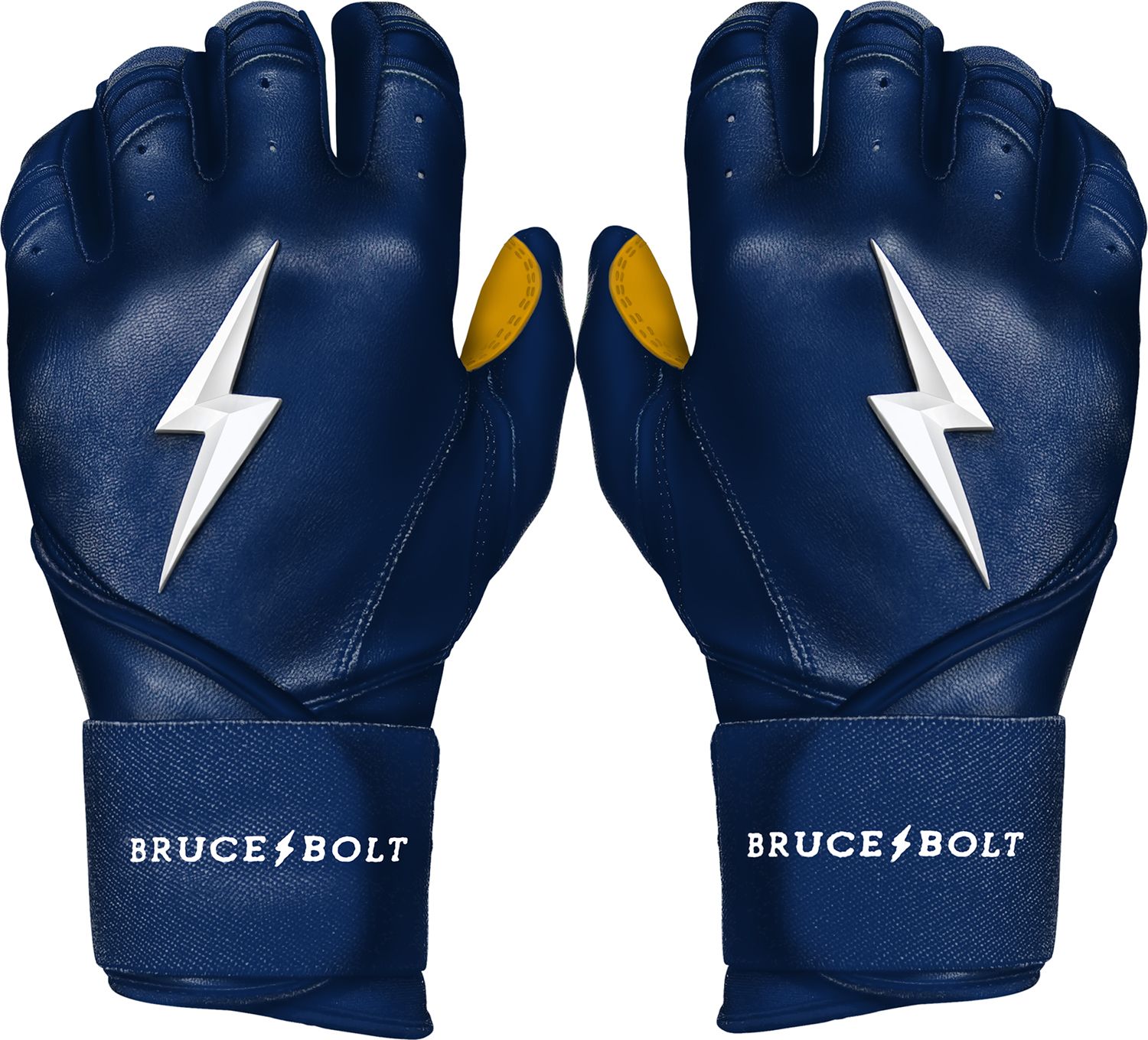 BRUCE BOLT Men's Original Series Long Cuff Batting Gloves Navy thumbnail