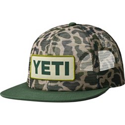 YETI Men's Mesh Camo Flat Brim Hat