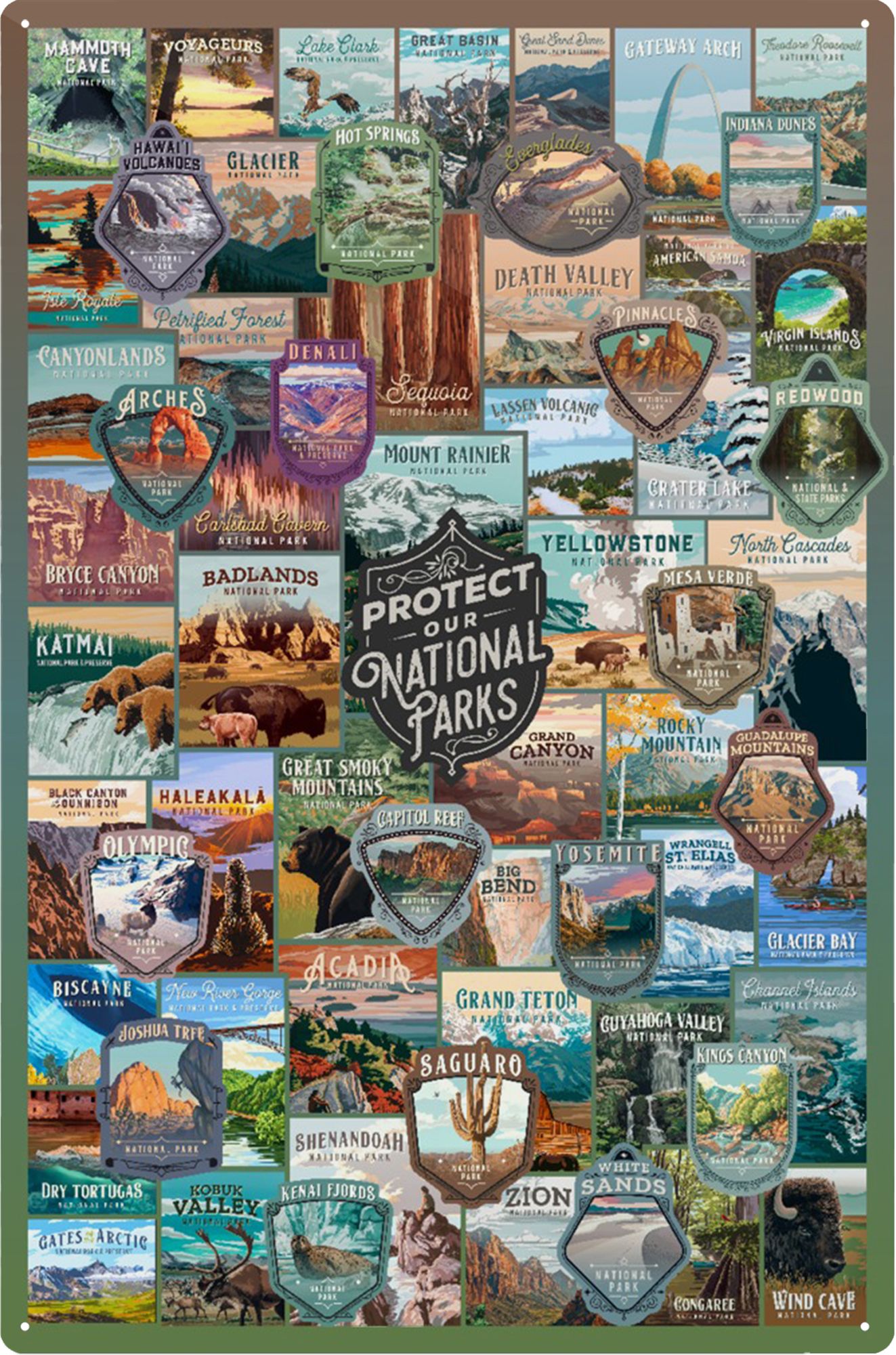 Lantern Press PONP Collage 12x18 Metal Sign