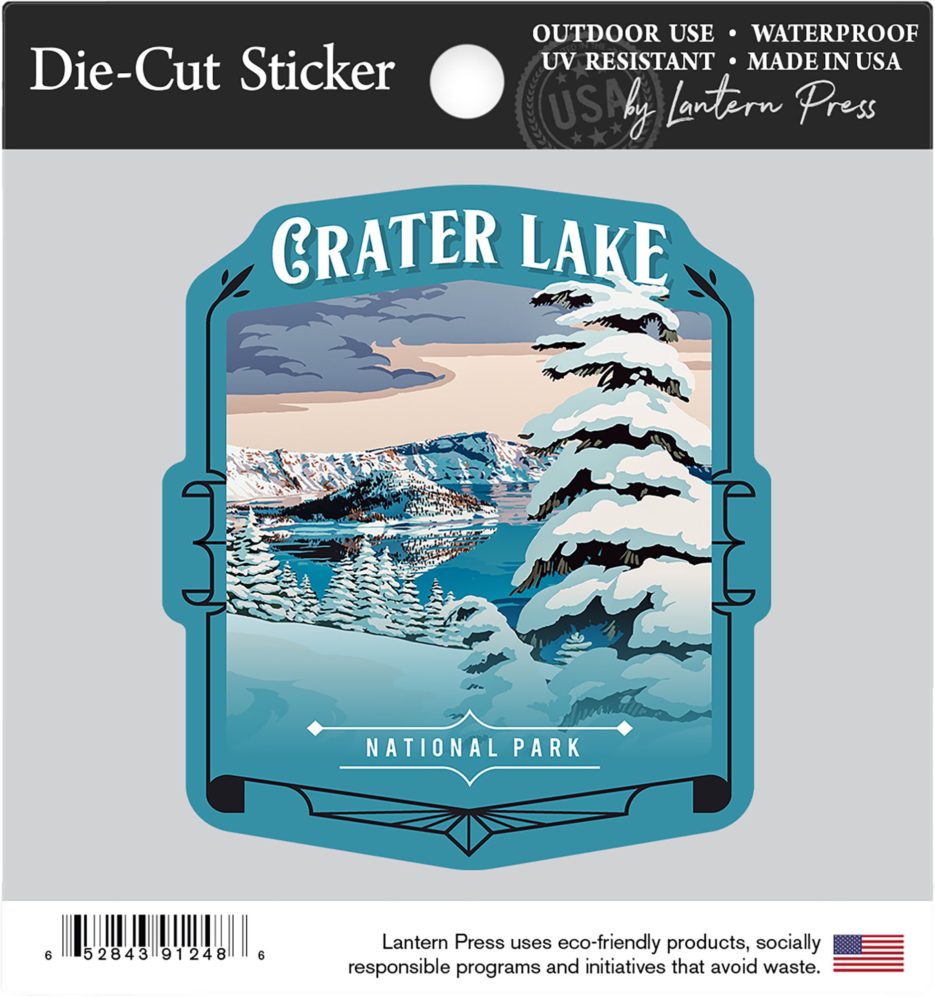 Lantern Press Sticker Small – Crater Lake