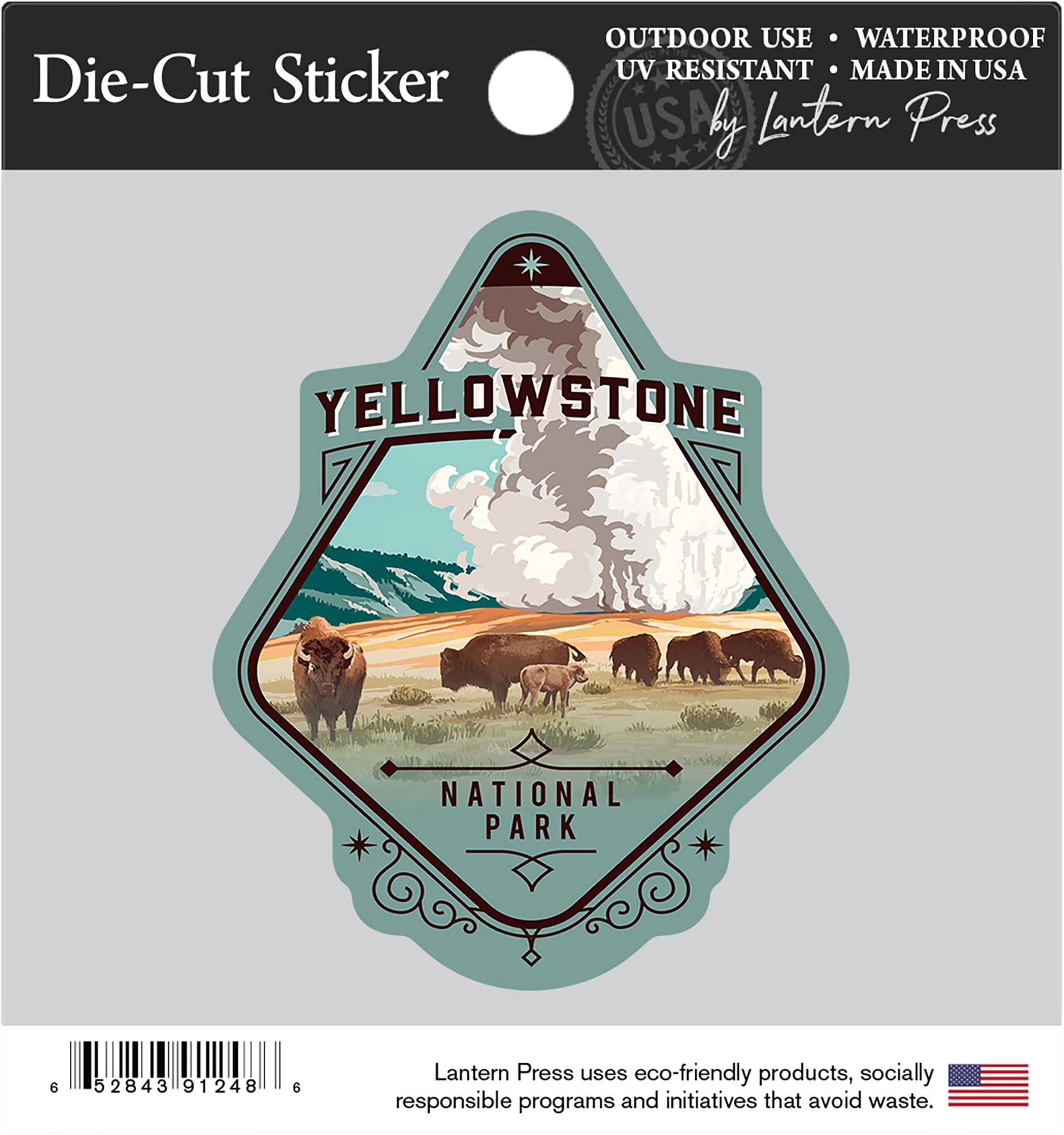 Lantern Press Sticker Small - Yellowstone