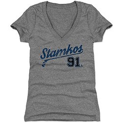 500 Level Women's Stamkos Script Grey V-Neck T-Shirt