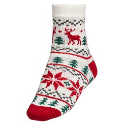 Northeast Outfitters Women's Cozy Cabin Holiday Reindeer Fairisle Socks