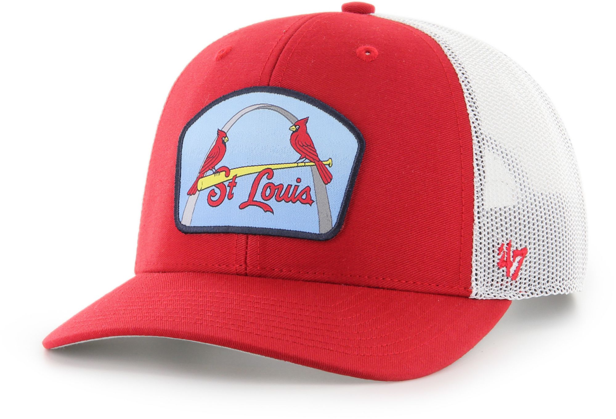 '47 Adult St. Louis Cardinals Red Pitch Adjustable Trucker Hat