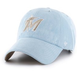 '47 Adult Miami Marlins Blue Batting Practice Suede Clean Up Adjustable Hat