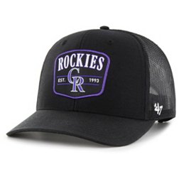 '47 Adult Colorado Rockies Black Squad Adjustable Trucker Hat