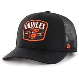 '47 Adult Baltimore Orioles Black Squad Adjustable Trucker Hat