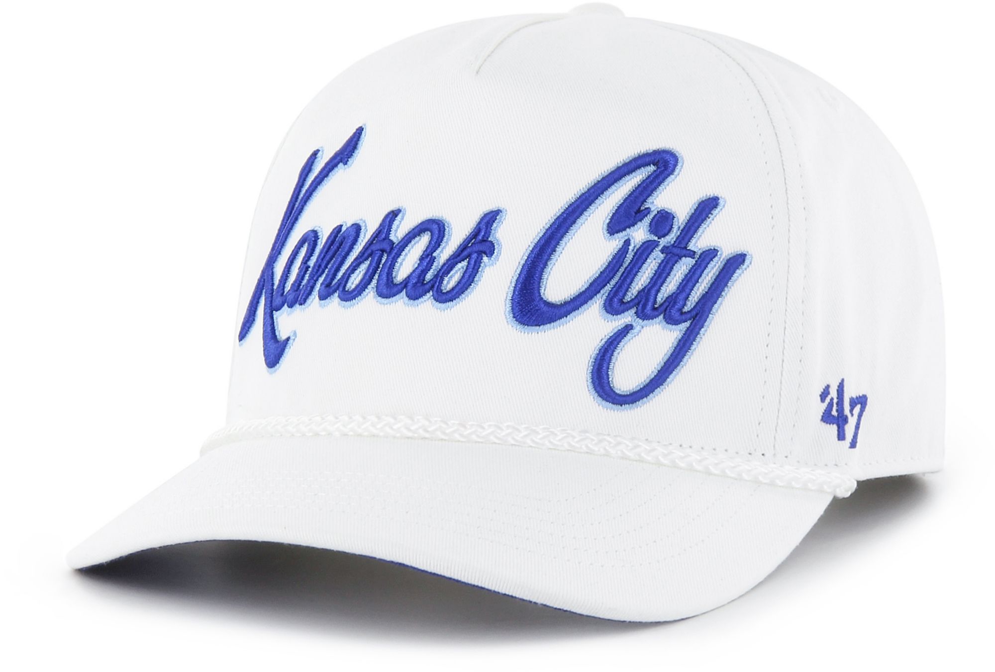 '47 Adult Kansas City Royals White Overhand Hitch Adjustable Hat
