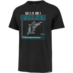 '47 Men's Miami Marlins Black Cooperstown Borderline Franklin T-Shirt