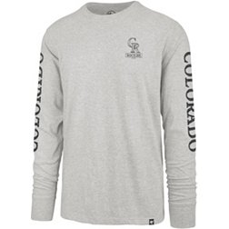 '47 Men's Colorado Rockies Grey Triple Down Franklin Long Sleeve T-Shirt