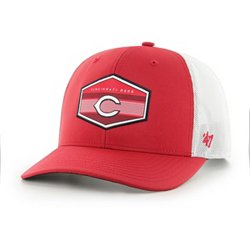 47 Brand Men's Red, White Cincinnati Reds Spring Training Burgess Trucker  Snapback Hat