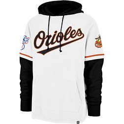 '47 Men's Baltimore Orioles White Tri-Stop Cooperstown Pullover Hoodie