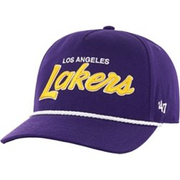 '47 Brand Adult Los Angeles Lakers Script Adjustable Snapback Hitch Hat