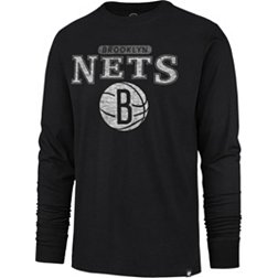 '47 Men's Brooklyn Nets Black Linear Franklin Long Sleeve T-Shirt