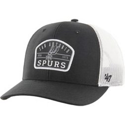 '47 Adult San Antonio Spurs Black Semi Trucker Adjustable Hat