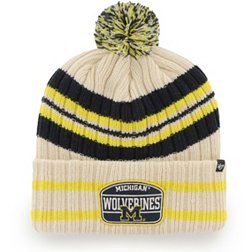 ‘47 Men's Michigan Wolverines Natural Hone Patch Knit Beanie