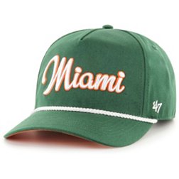 ‘47 Men's Miami Hurricanes Green Overhand Script Hitch Adjustable Hat
