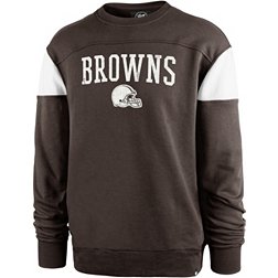 '47 Men's Cleveland Browns Groundbreak Brown Crew Sweatshirt