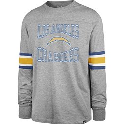 '47 Men's Los Angeles Chargers Cover 2 Grey Long Sleeve T-Shirt