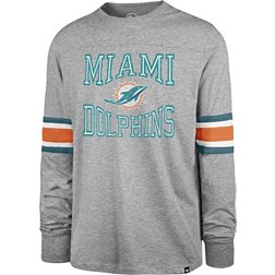 '47 Men's Miami Dolphins Cover 2 Grey Long Sleeve T-Shirt