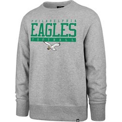 '47 Men's Philadelphia Eagles Block Headline Grey Crew Sweatshirt