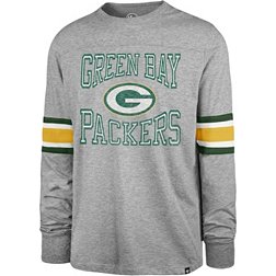 '47 Men's Green Bay Packers Cover 2 Grey Long Sleeve T-Shirt