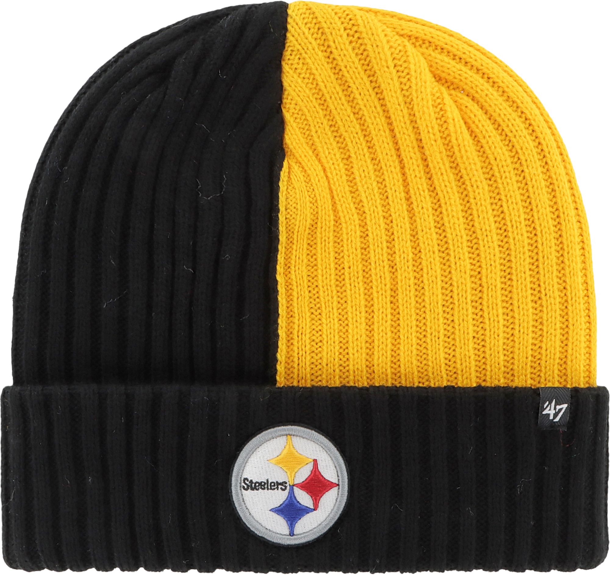'47 Men's Pittsburgh Steelers Black Fracture Knit Beanie